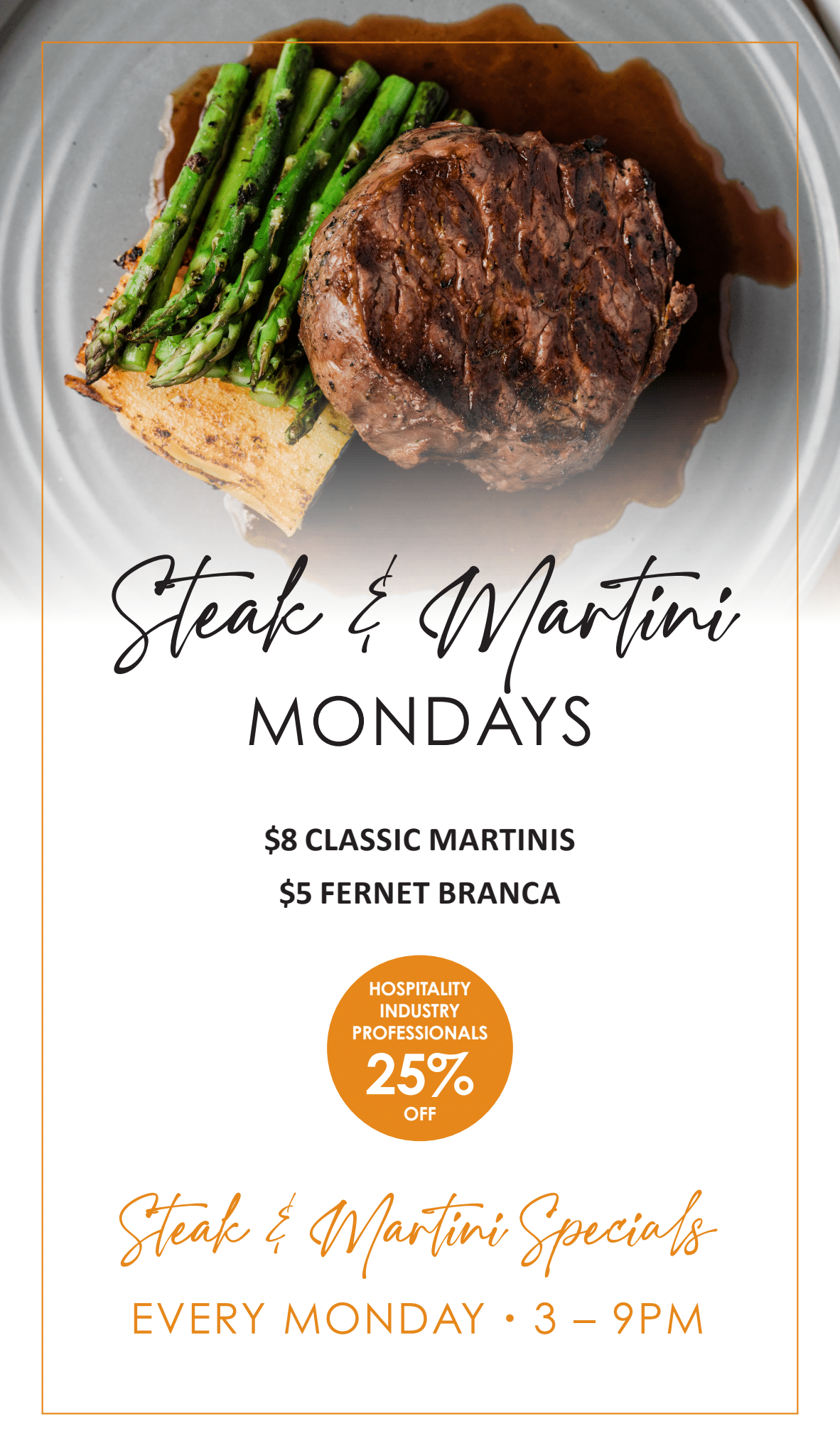 Steak and Martini flyer