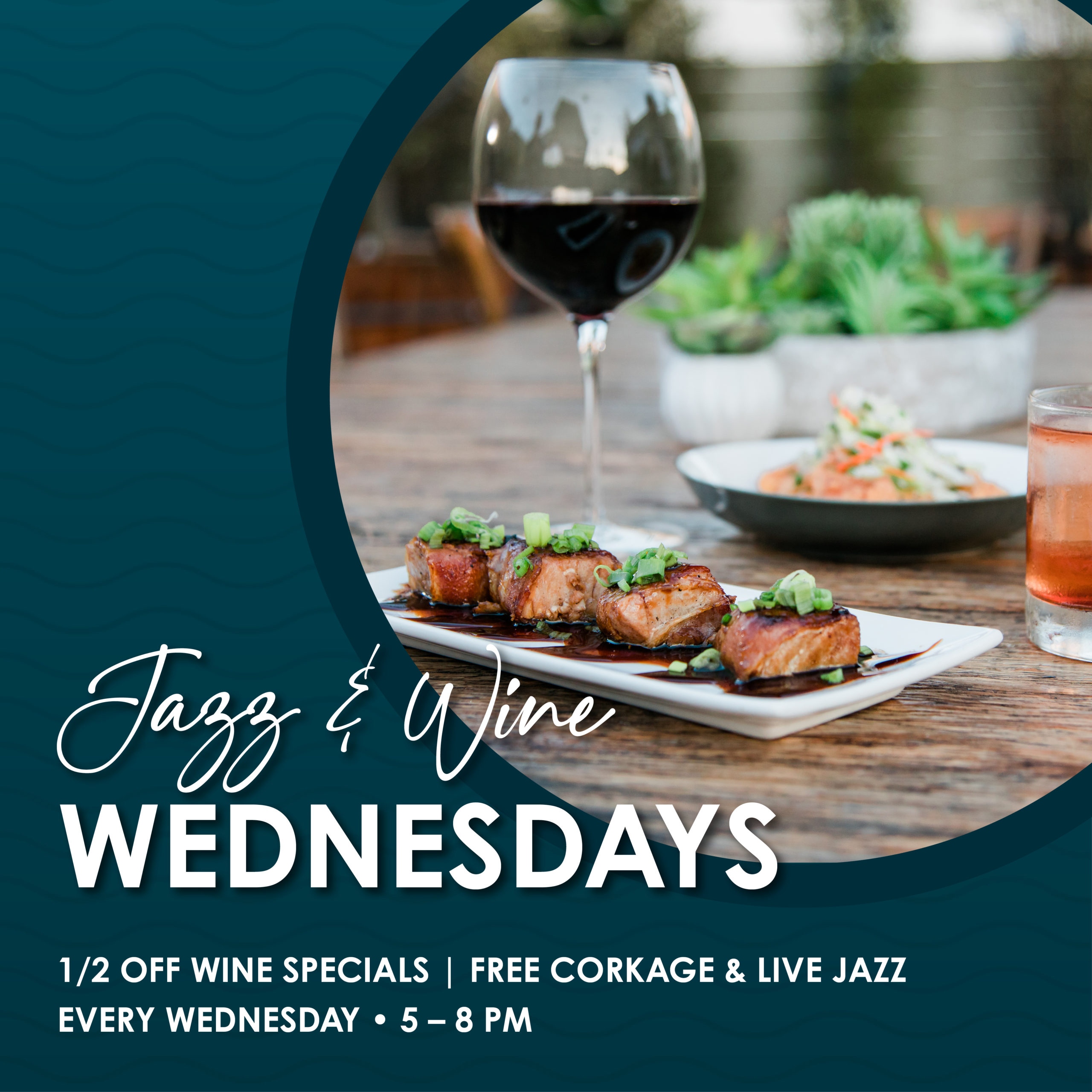 jazz and wine Wednesdays flyer